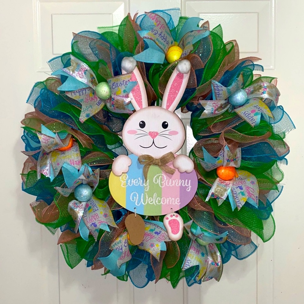 Handmade Easter Bunny Wreath